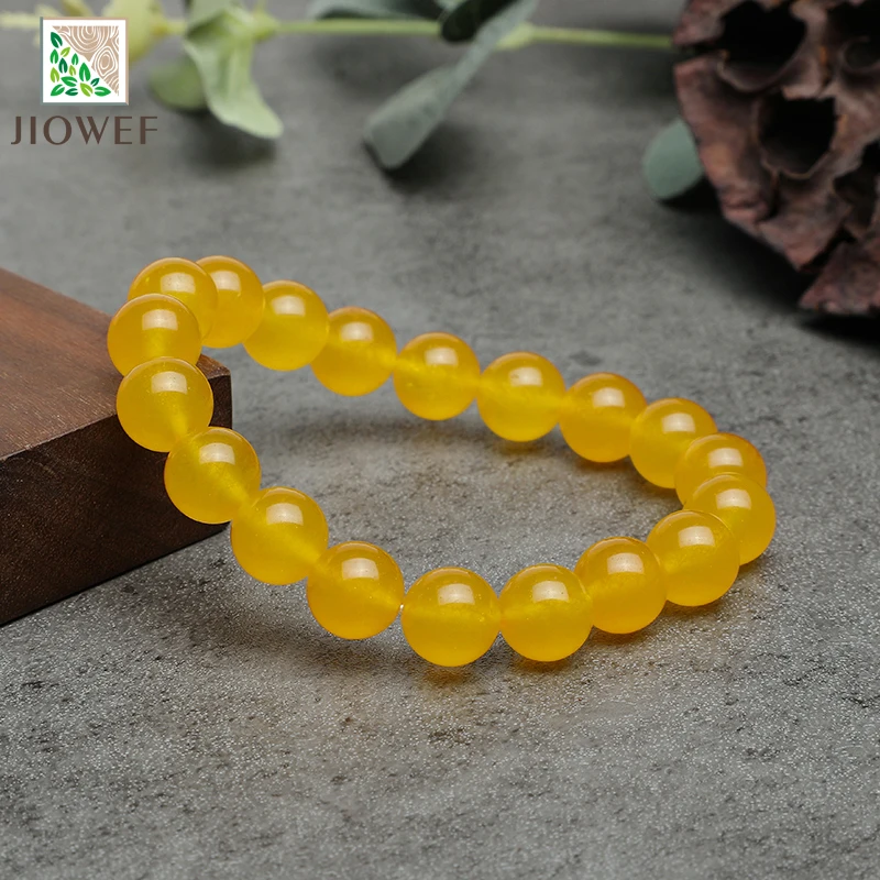 Yellow Quartzite Natural Stone Streche Bracelet Elastic Cord Pulserase Jewelry Beads Lovers woman Gift Accessories 6/8/10/12mm