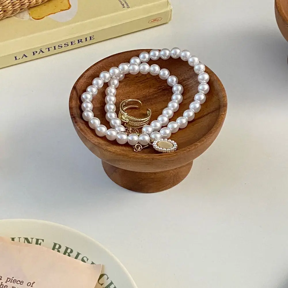 

Retro Wood Jewelry Display Tray Tall Tray Ear Studs Case Jewelry Storage Tray Irregular Shape Dim Sum Tray Wooden Fruit Tray