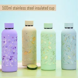 Thermos Cup For Sports,Camping And Gym,Stainless Steel Vacuum Flasks,Outdoor Drinkware,Small Mouth Water Bottle For Kids,500ml