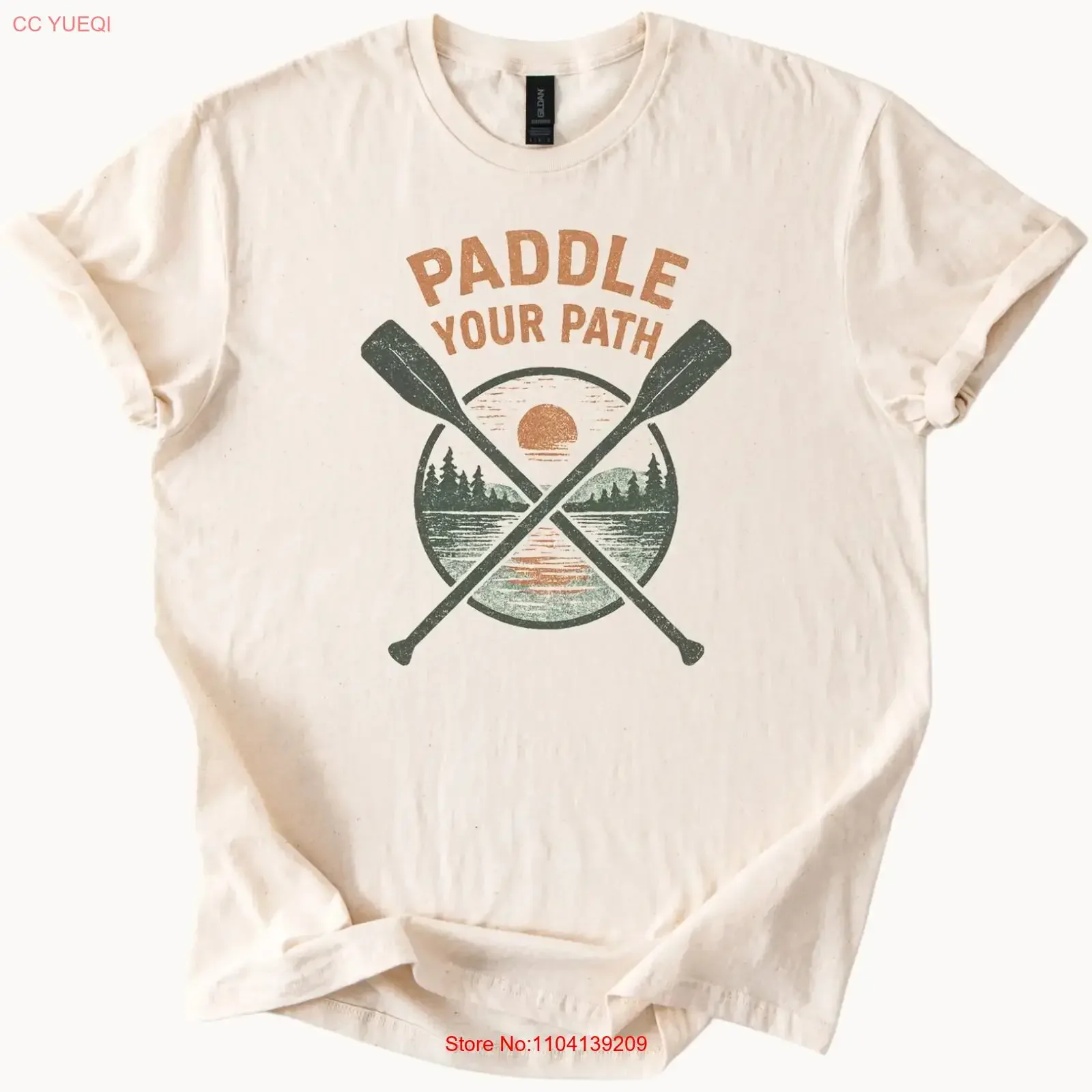 Paddle Your Path T Shirt Canoe Kayak Rowing vintage Washed fashion homme Soft Versatile Stylish streetwear Breathable