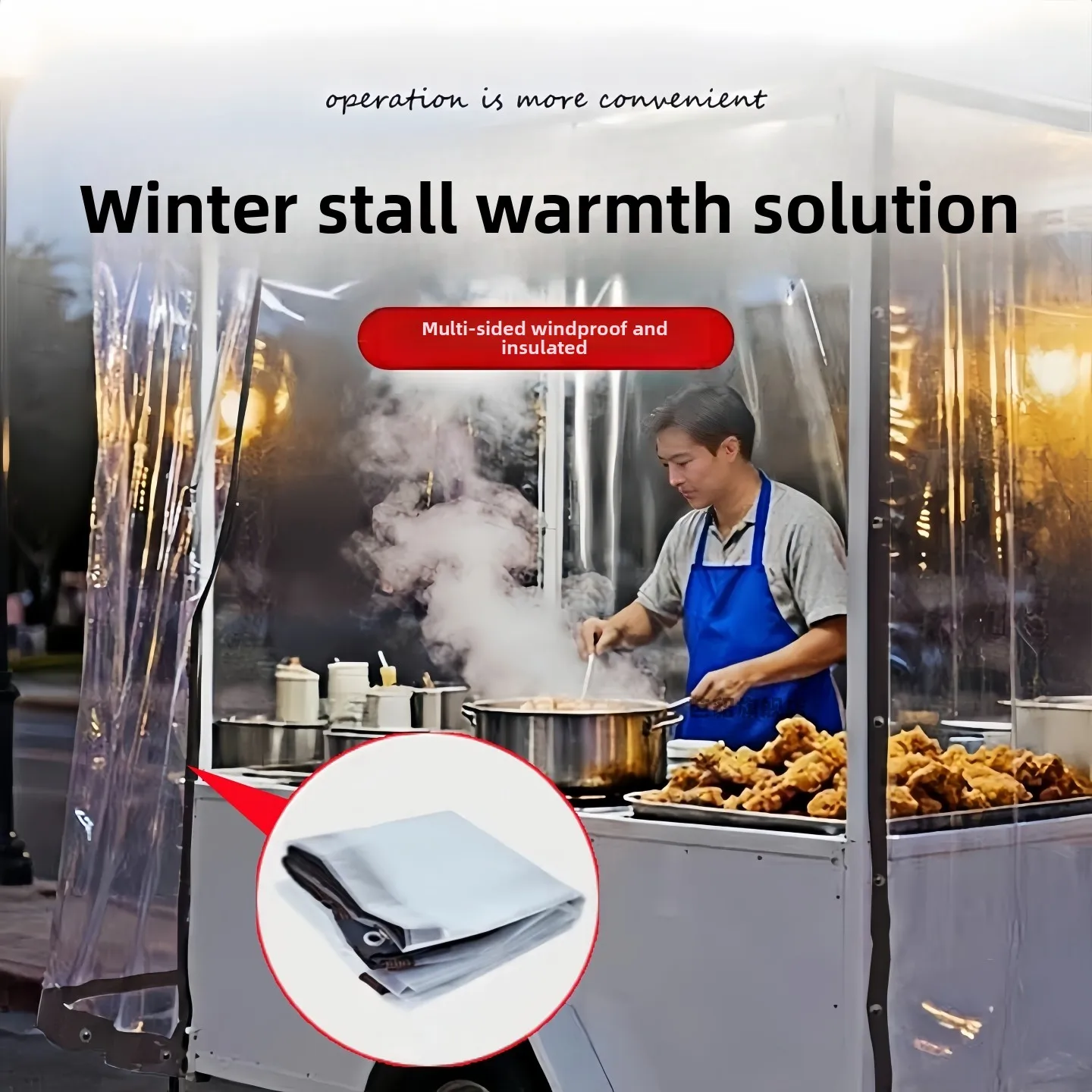 

Transparent Windproof Rainproof Stall Stall Warmth Winter Pedicab Sna Car Canvas elter Tee-Wheelers Outdoor Door Curtains