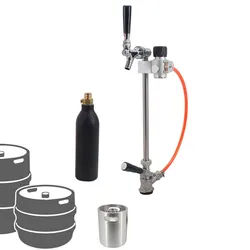 Beer Mini Keg & Commercial Keg Dispensing Kit CO2 Picnic Tapping System Compatible 0.25L Tr21*4 Gas Cylinder Homebrew Kegging