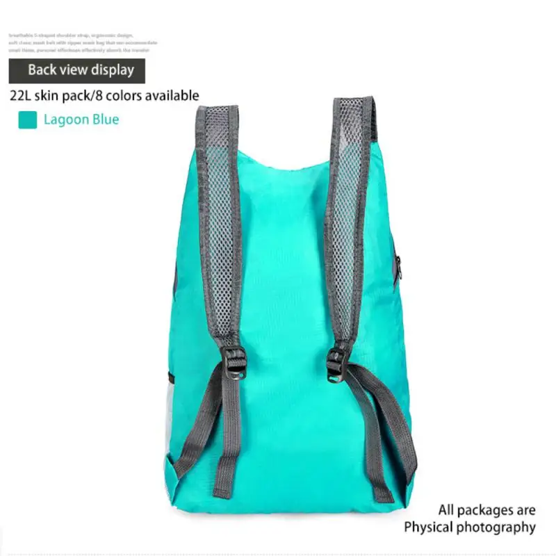 Colorful Skin Bag Lightweight Hiking Supplies Polyester Sports Backpack Waterproof Camping Equipment Backpack Foldable