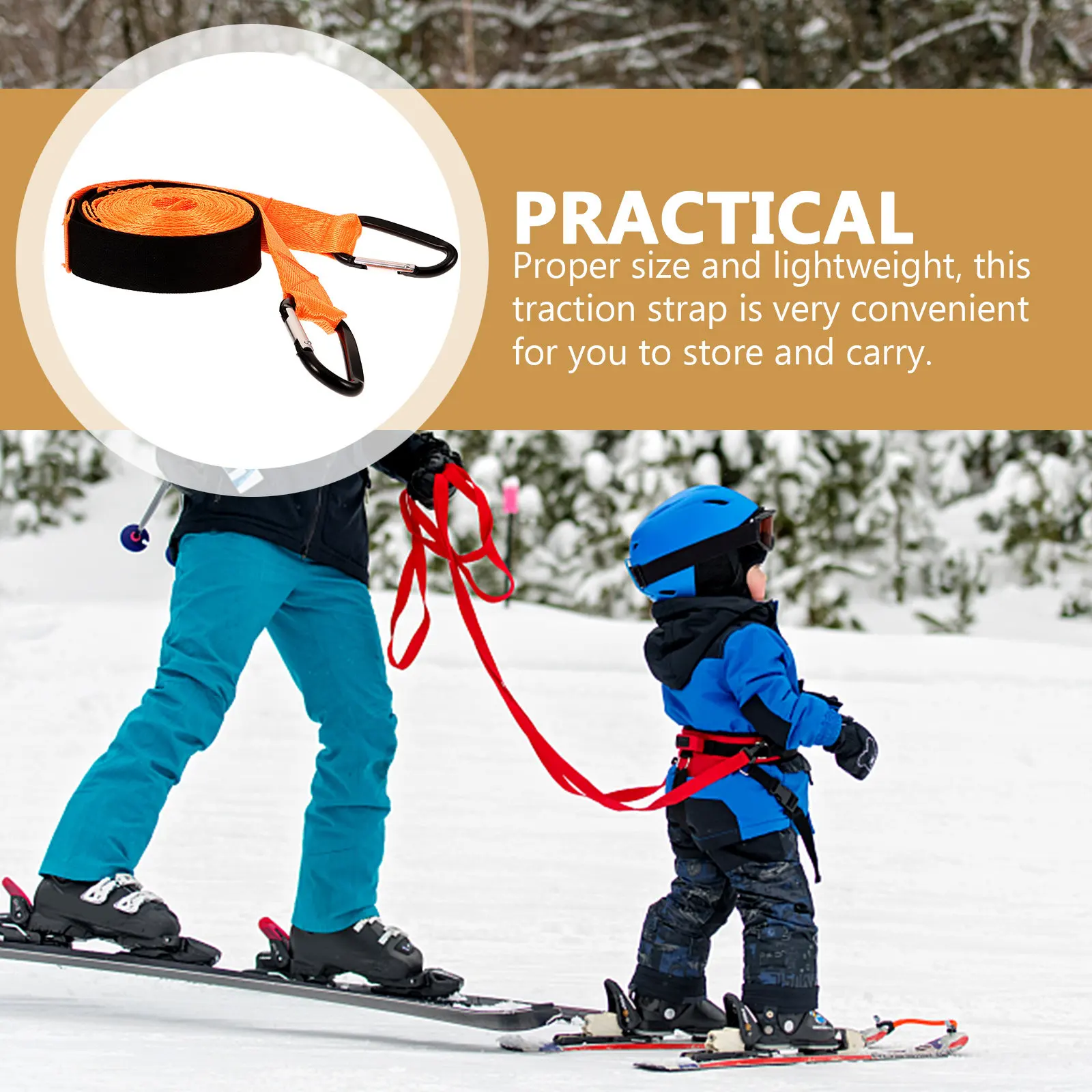 

1Set Kids Ski Harness Adjustable Skiing Traction Strap for Children Snowboarding Cycling Balance Training Safety Leash Outdoor