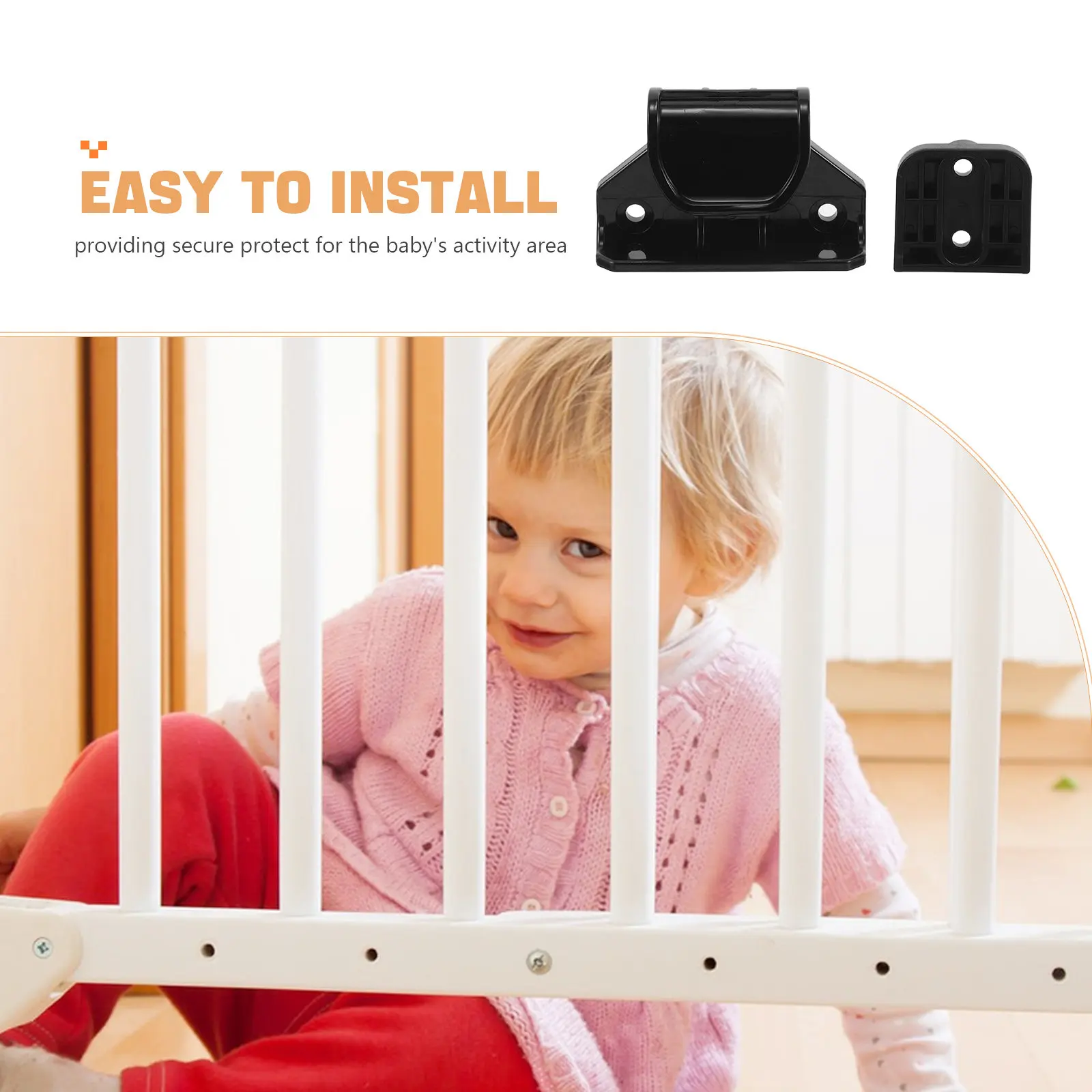 Adjustable Baby Gate Extension Hardware Kit for Door Frames Stairs Child Pet Safety Fence Spare Parts - view 2