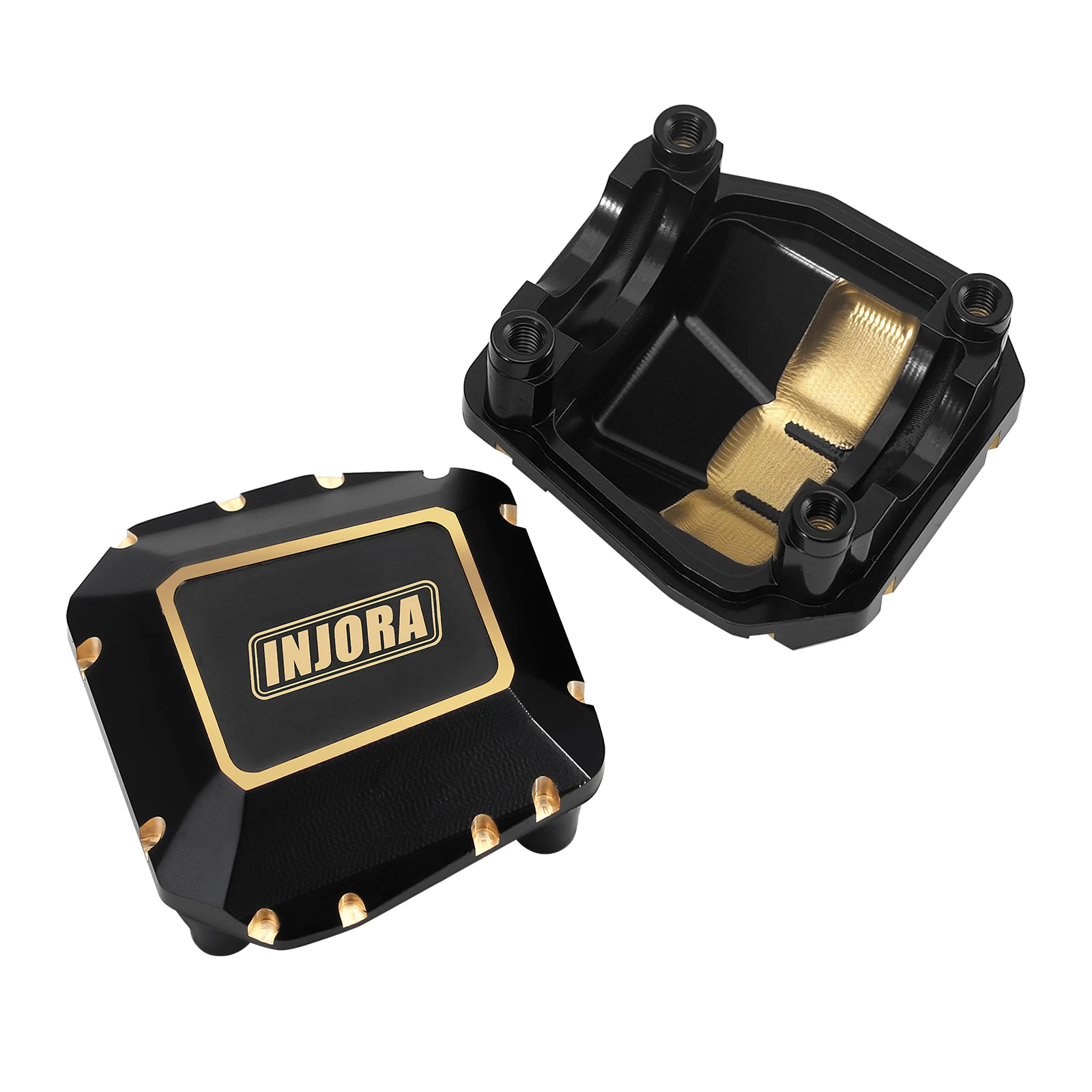 INJORA 38g Messing-Differentialachsabdeckung mit schwarzer Beschichtung für 1/10 RC Crawler SCX10 PRO SCX10 III AR45 CJ7 Upgrade – Detail 4