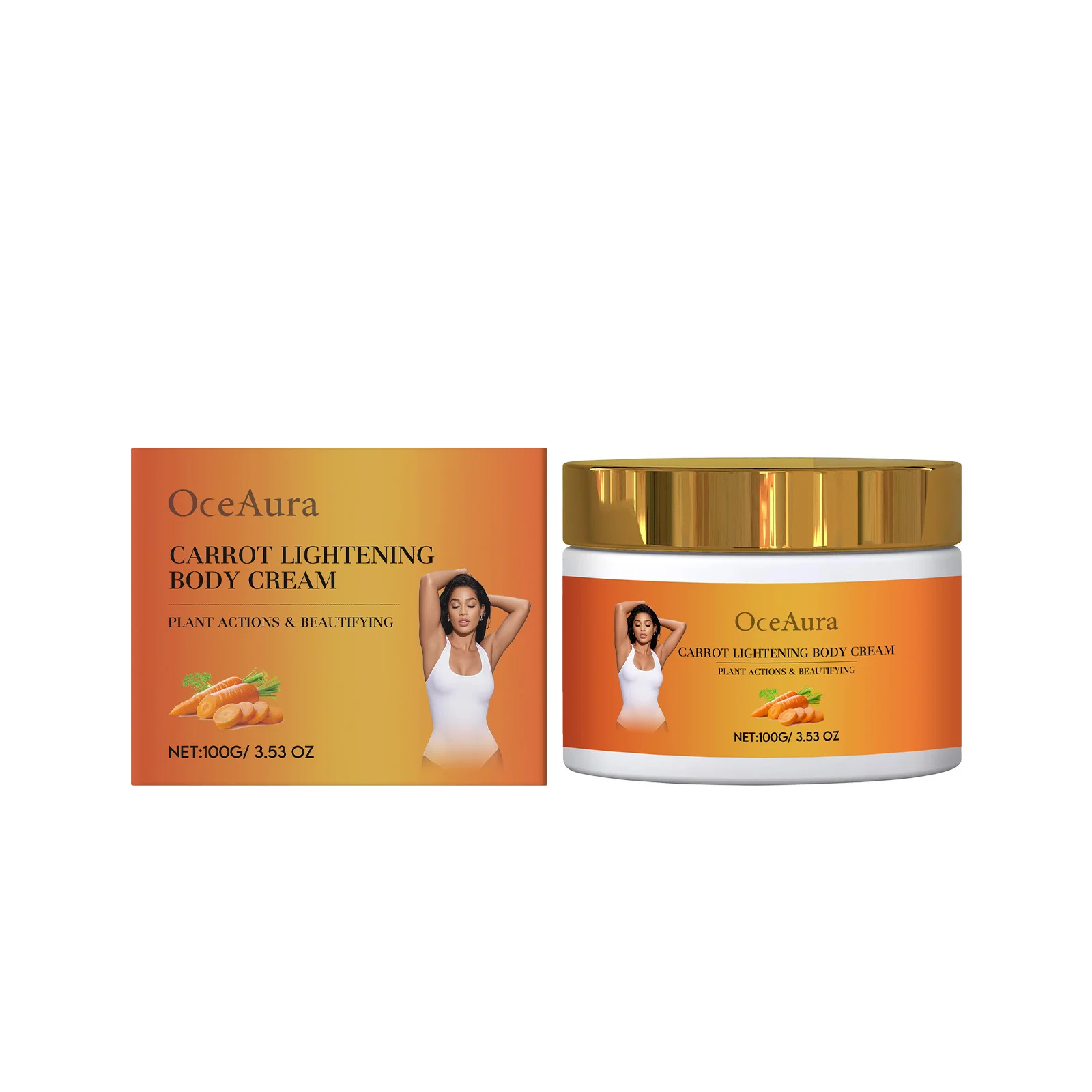 Pure Carrot Body Lotion Brighten Even Skin Tone Anti-Oxidation Moisturizing Reduce Dark Spots Blemishes Clarifying Body Lotion