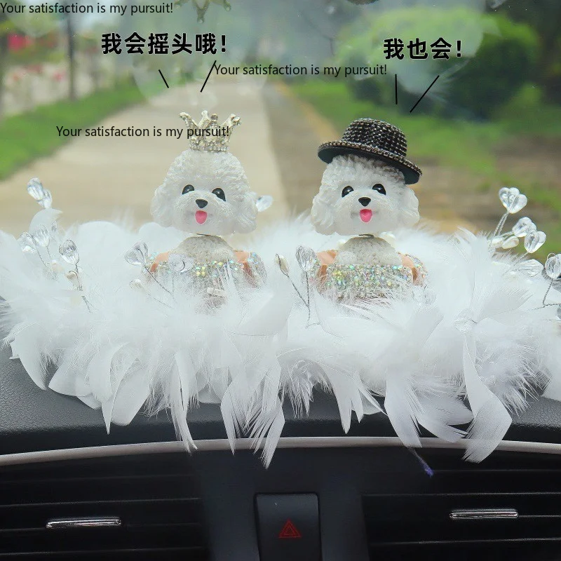 handmade diamond-encrusted cute shaking dog aromatherapy ornament  jewelry  decoration car jewelry ornament