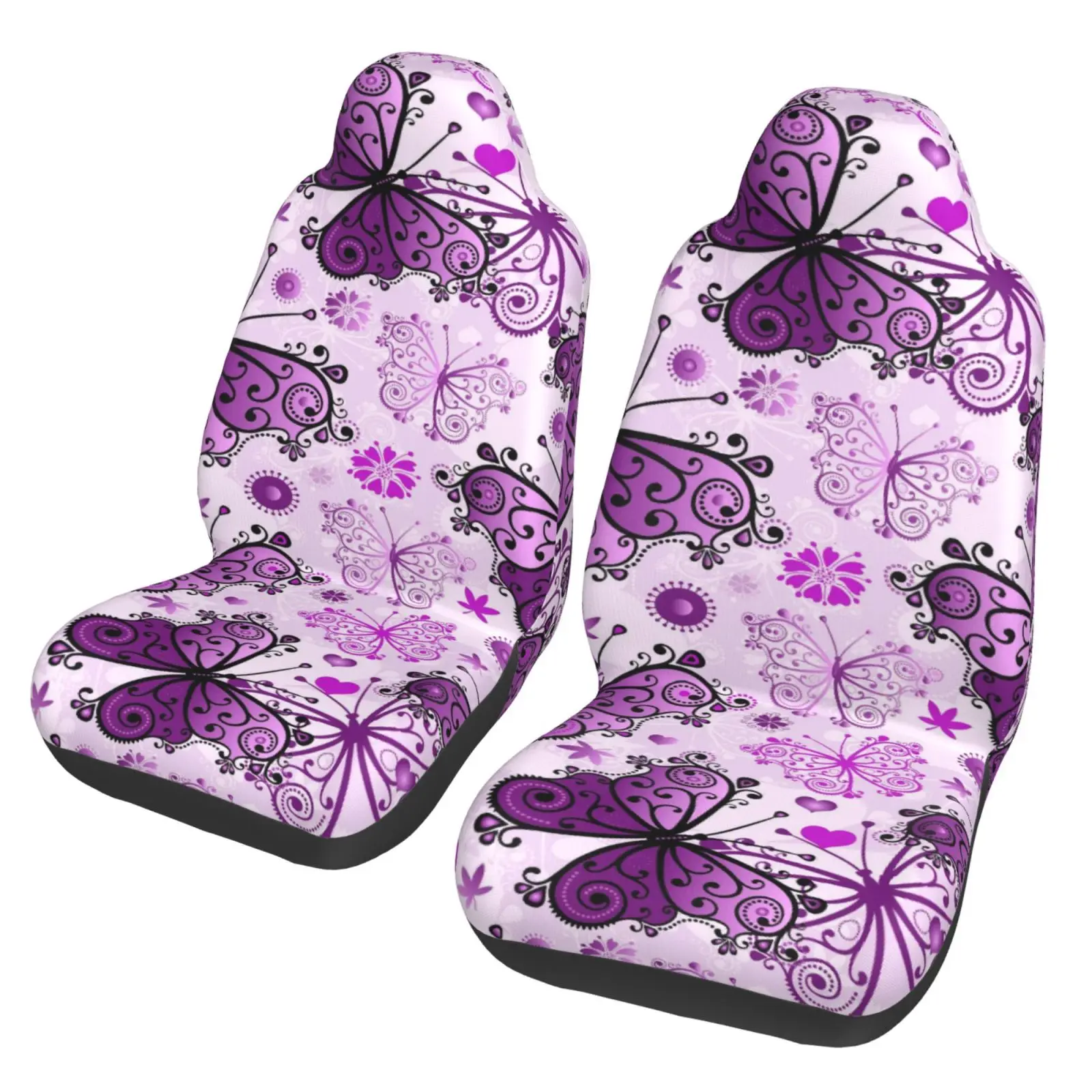Funda Para Asiento Coche Púrpura Mariposa Funda Protectora Antiincrustante Y Práctica Estilo Único 2 Uds. Tipo Universal