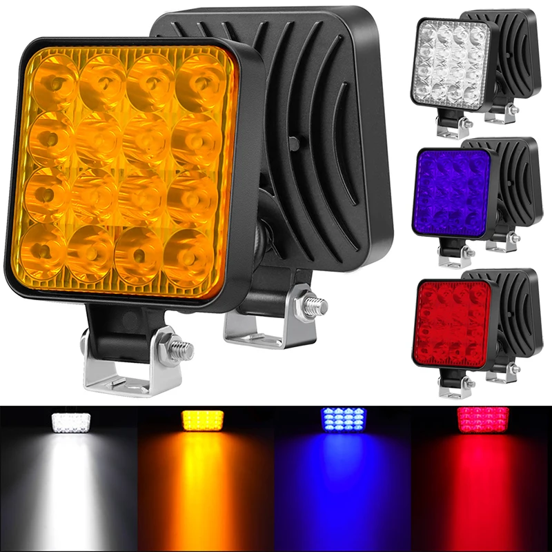 

48w 16LED High Intensity Dust Proof Working Light Spotlight Truck Off Road Tractor IP65 Waterproof 1200LM 12V 24V LED Work Light