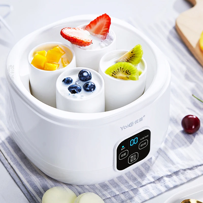 1.0L Automatic Yogurt Maker Household Multifunctional Yogurt Machine Rice Wine Natto Machine DIY Yogurt Tools with Jars 220V