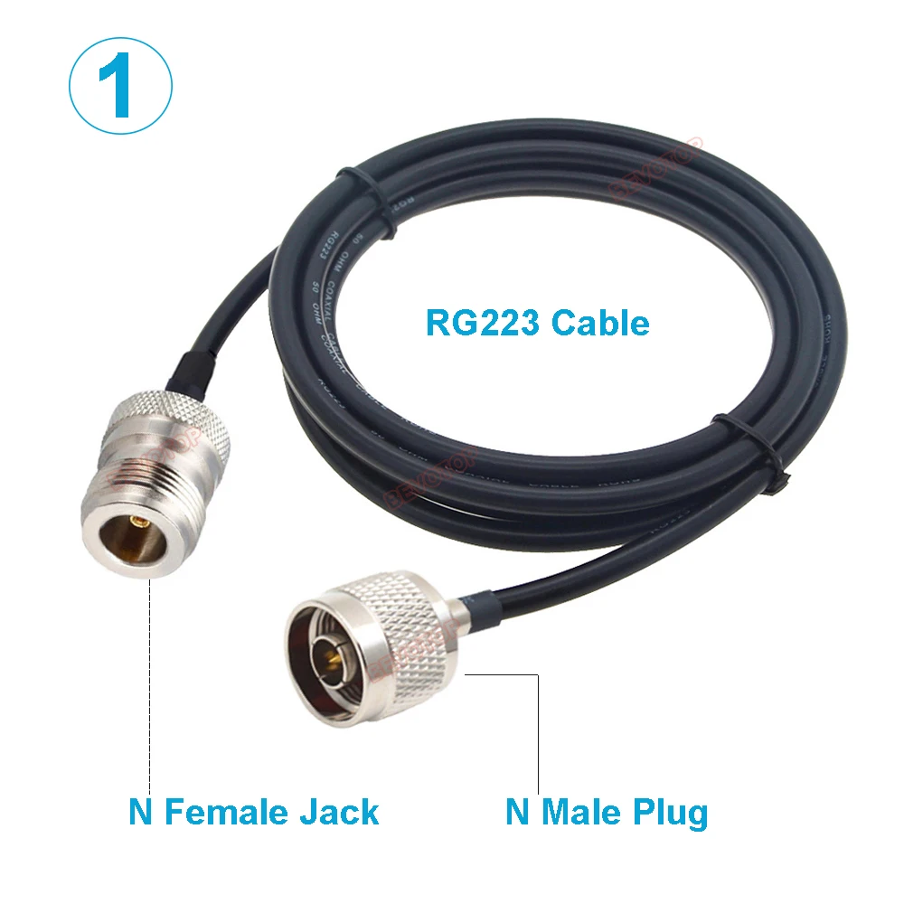 N Type RG223 Coaxial Cable N Male Plug to N Male/Female RF Cable 50Ohm Crimp Connector RG223 Cable Double Shielded Silver Plated