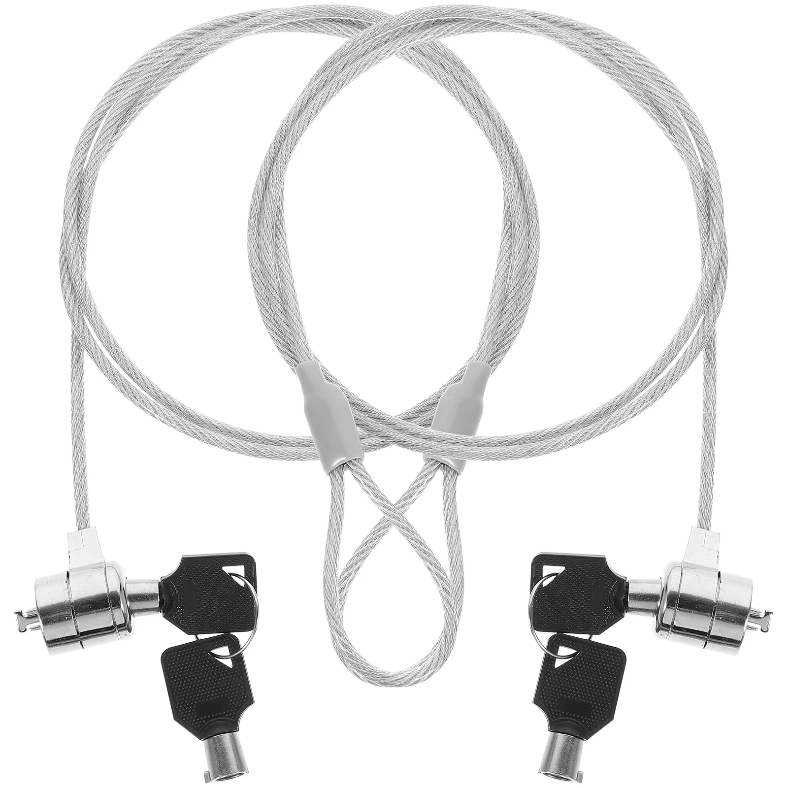 

2Sets Universal Laptop Lock Keyed Cable Security Hardware 6ft Length Strong Durable Flexible 360 Rotatable Anti Theft