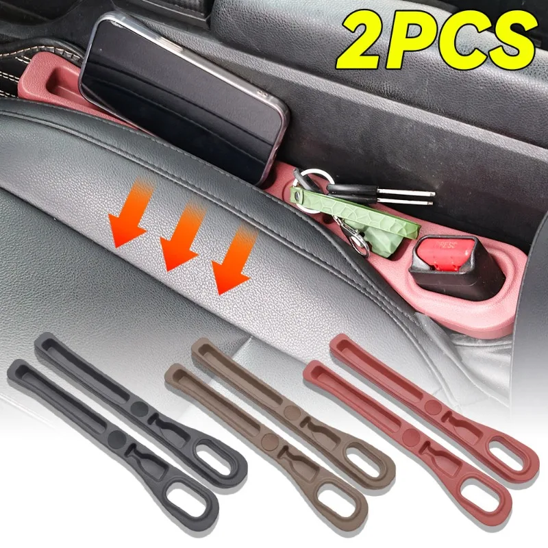 2PCS Car Double Slots Seat Seam Stuffer EVA Waterproof Universal Seat Gap Items Anti-Drop Storage Bag Auto Interior Accessories