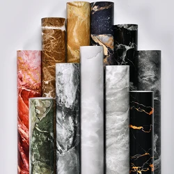 5M Self Adhesive Marble Wallpaper Waterproof Kitchen Decor Renovation PVC 3D Wall Sticker Home Decor Furniture Protective Film