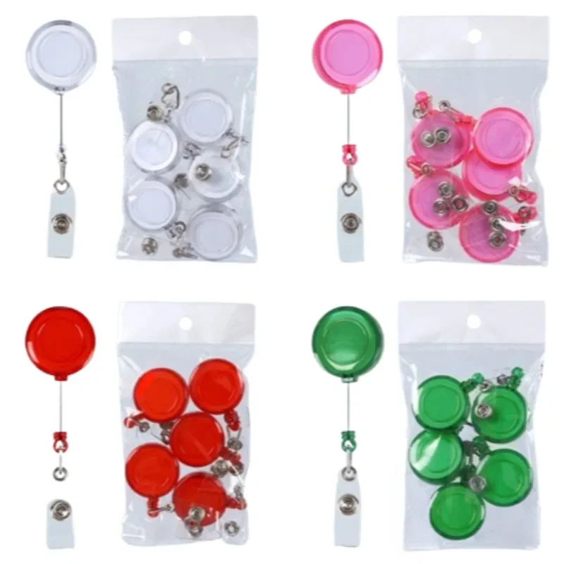 10Pcs/Set Plastic Badge Reels Retractable Name Tag ID Badge Card Holder Clips for Pass Work Card Working Permit Clip Reels