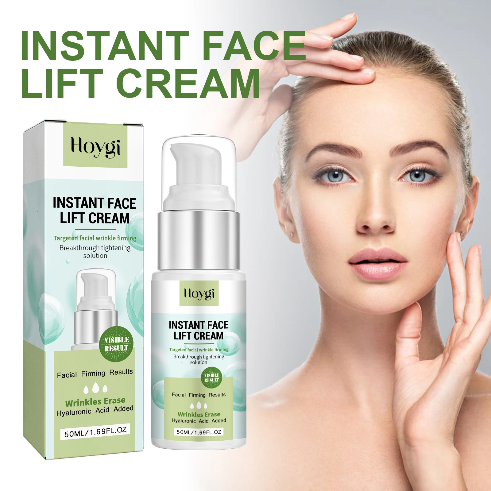 HOYGI Instant Face Lift Cream Hyaluronic Acid Anti Aging Wrinkle Fades Fine Line Face Cream Deep Hydration Moisturizing Skincare
