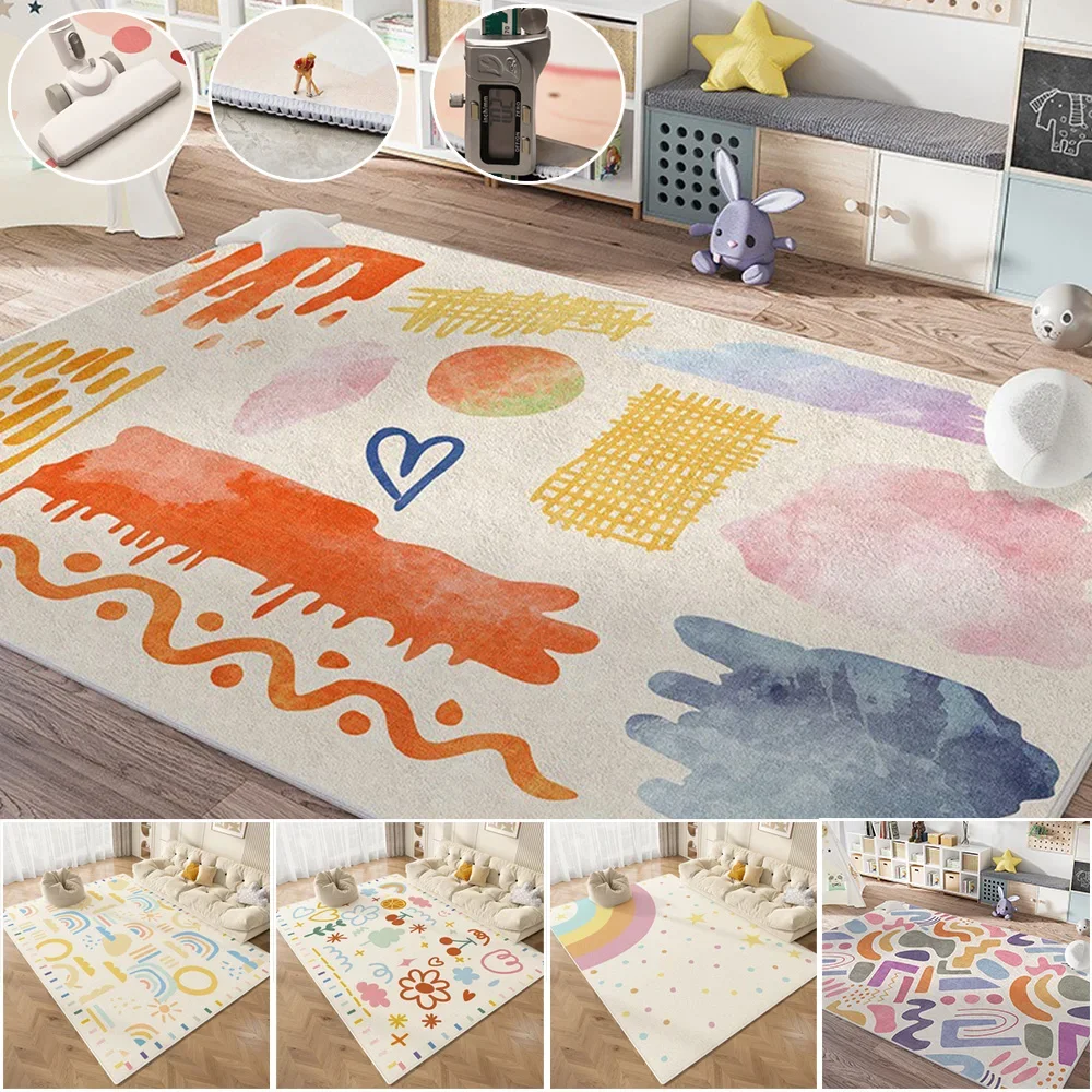 

1pc Cartoon Cute Crystal Velvet Carpet Living Room Bedroom Floor Decoration Children's Crawling Floor Mat Almohadilla Para Niños