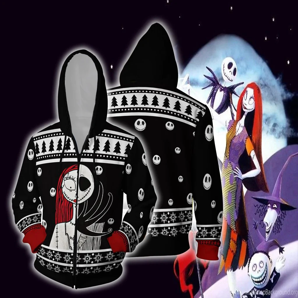 ديزني الكابوس قبل عيد الميلاد جاك سكيلينجتون كارتون الكبار الاطفال زمم هوديس لينة مريحة أنيقة كبيرة خريف شتاء