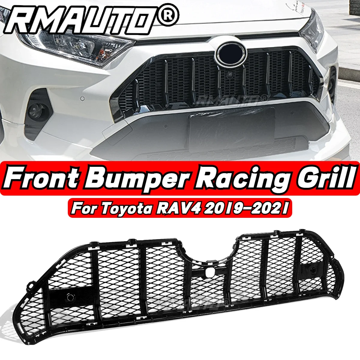 

RAV4 Grill Front Bumper Grille Honeycomb Style Racing Grill Bumper Mesh Trim Car Body Kit For Toyota RAV4 2019-2021 Accessories