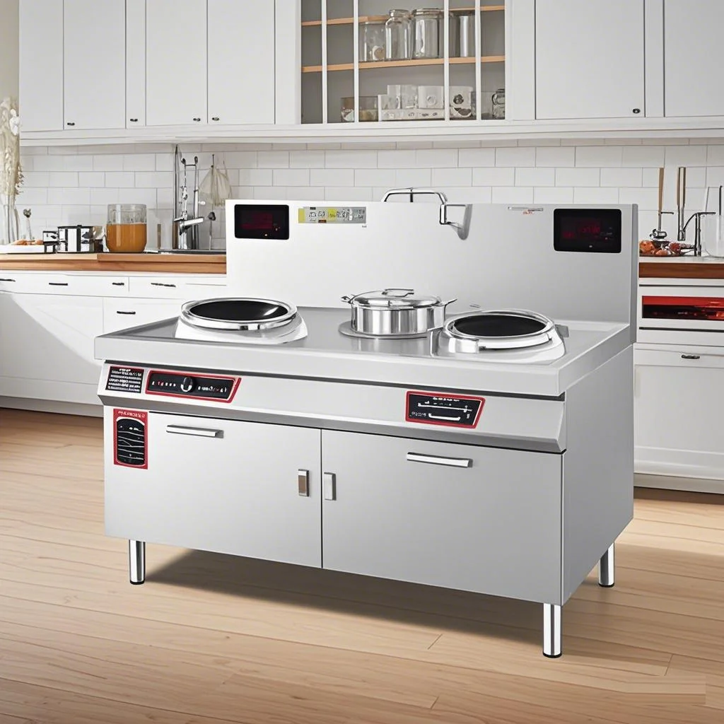 

Специальное кухонное оборудование, индукционная плита для промышленного коммерческого ресторана, 15 кВт, горелка с двойной головкой, китайская плита вок