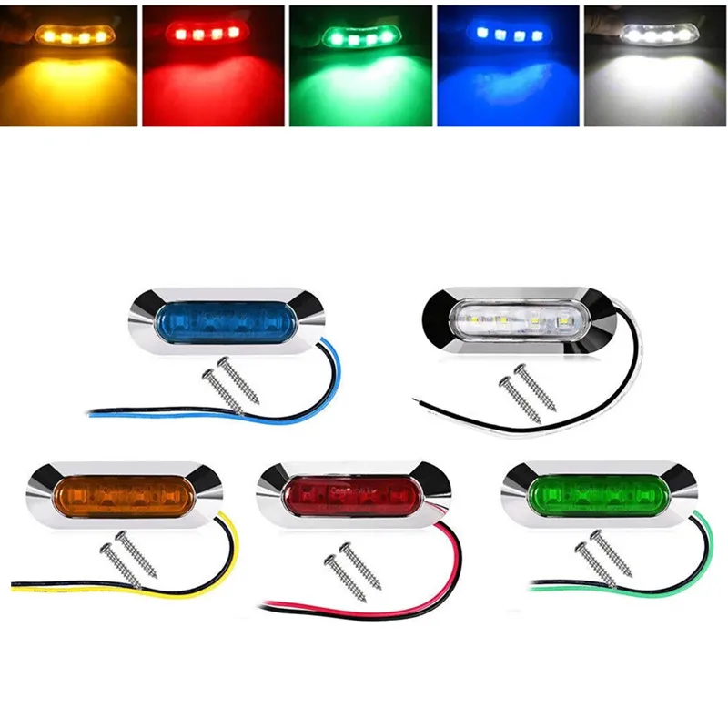 4LED Marker Lamp 12V-24V Boat Car Signal Light Truck Side Marker Light Trailer Side Lamp Warning Indicator Light Waterproof