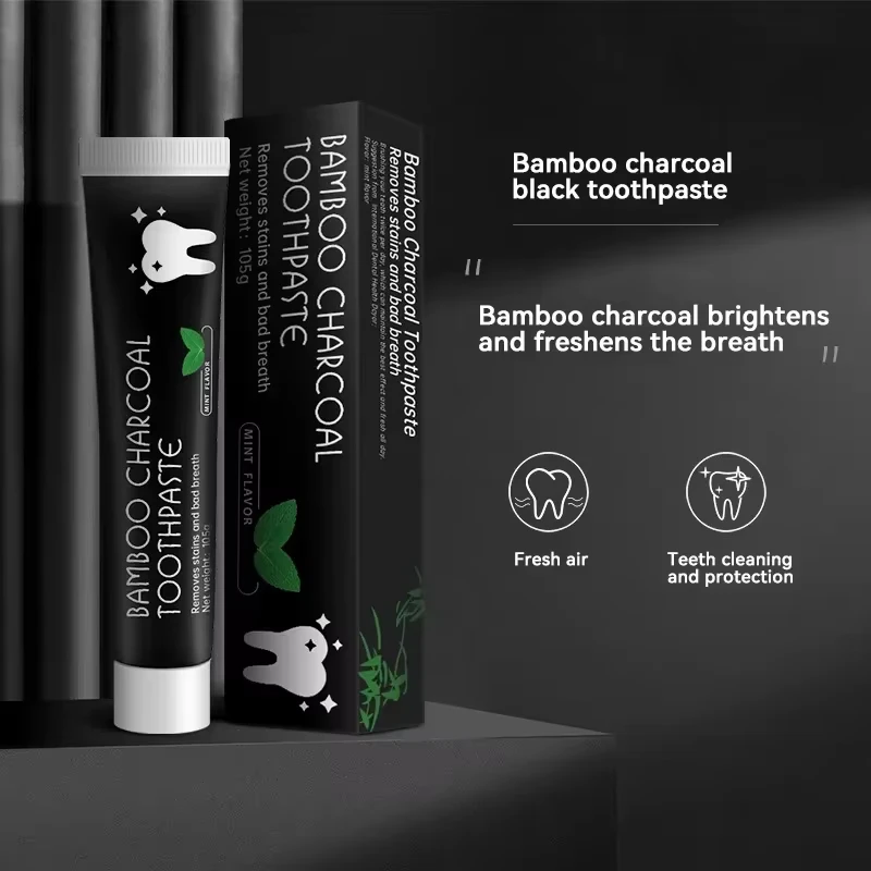 Whitening Toothpaste Bamboo Charcoal Toothpaste Adsorbs Bad Breath Remove Yellow Teeth Strong Cleaning Teeth Stains Oral Care