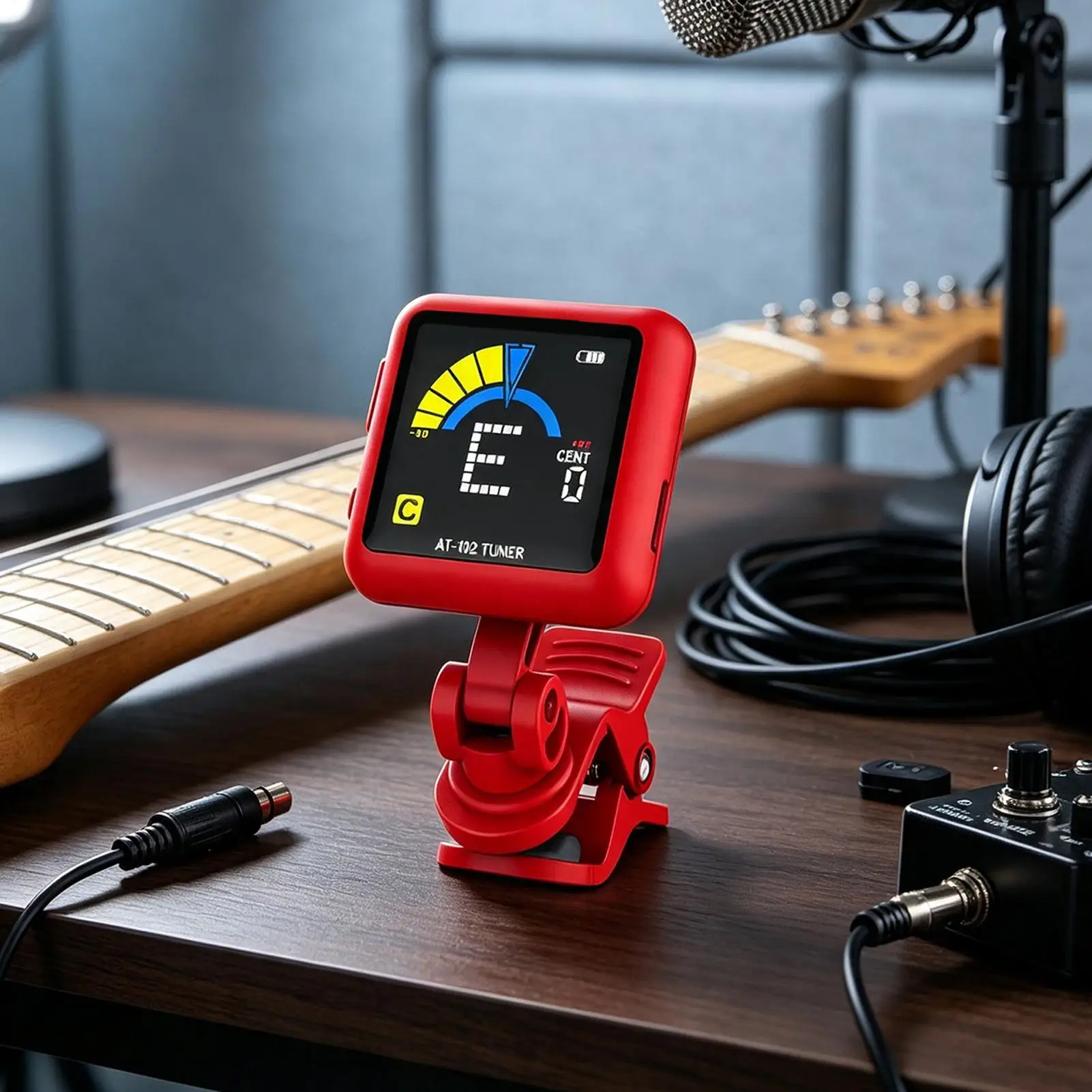 Guitar Tuner Clamp-on Rechargeable High Definition Display Tool String Instruments Clip Tuner For Stage Studio Recording Daily