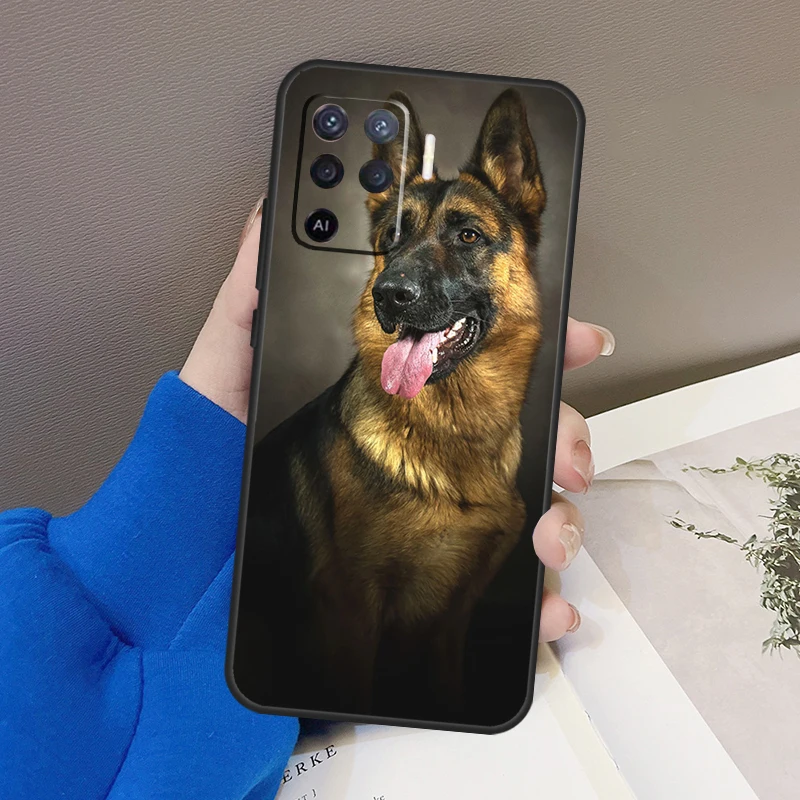 German Shepherd Dog Cover For OPPO A15 A16 A3S A5S A52 A72 A94 A74 A54 A83 A91 A93 A31 A5 A9 2020 A53 S Case