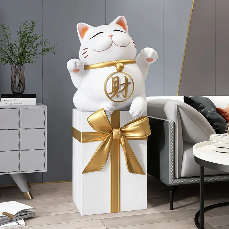 

&*Ornament Creative Wholesale Home Decor Waving Cat Gold Crafts Lucky Cat Living Room Diy Home Decor