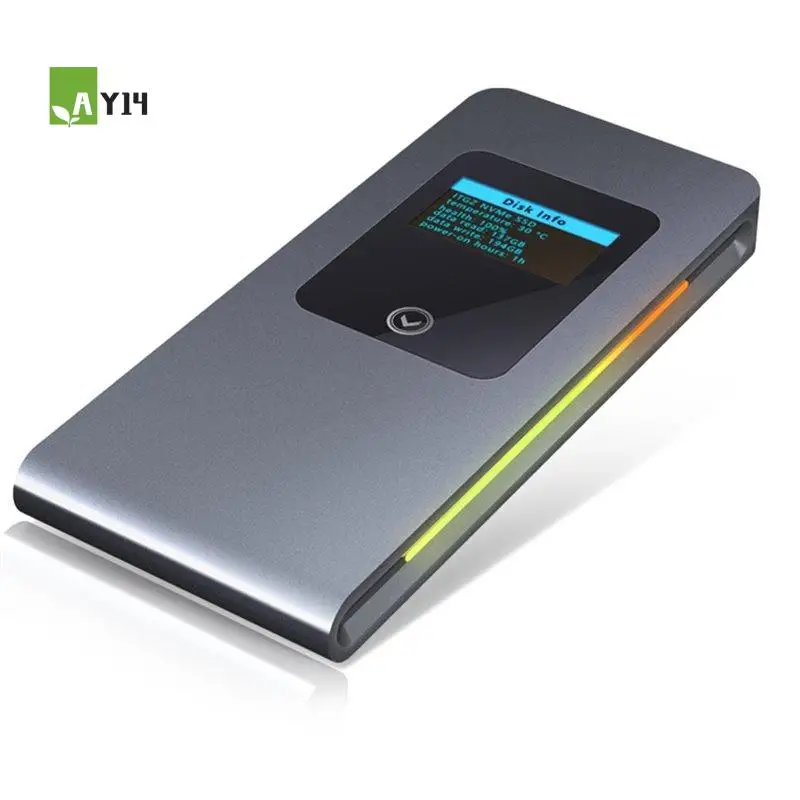 

AY14 -High Speed 10Gbps Mobile Solid State Disk Box RGB Cool Light Effect Nvme Protocol M2 Mobile Hard Disk Drive Box