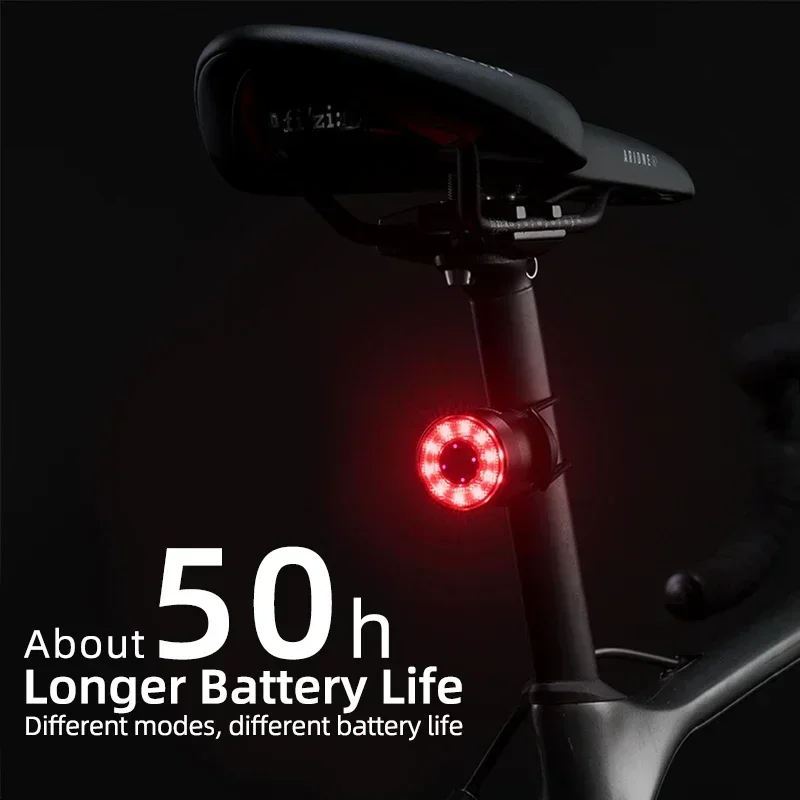 ROCKBROS Bicycle RearUSB Charging Safety Warning Cycling Light Colorful Bicycle Tail Light Bike Light Bike Accessories