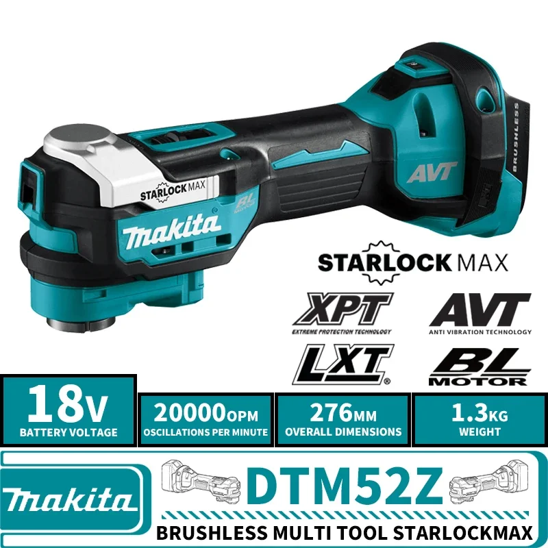 Makita DTM52ZX1 Brushless Cordless Multi Tool StarlockMax 18V LXT Lithium Power Tools 20000OPM