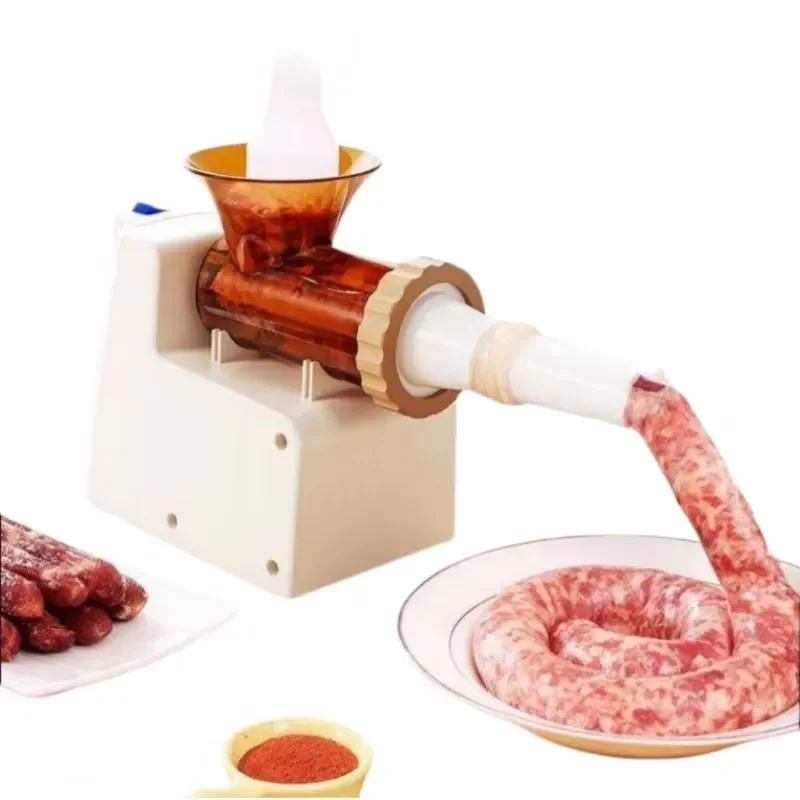 Manual Stainless Steel Meat Sausage Stuffer Hand Crank Kitchen Tool for Home Made Salami Ham Filling Device Large Capacity