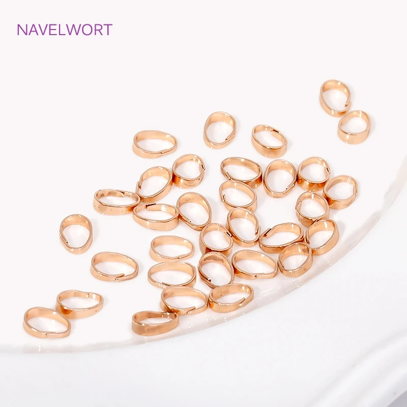 14K/18K Gold Plated Brass Pendants Pinch Bail Clips,Melon Seeds Charm Clasps Connector,For DIY Nacklace Jewelry Making Findings image 6