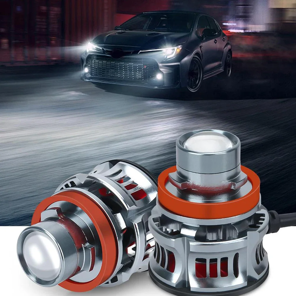 

2 шт. 12 В H11 светодиодные фонари для автомобилей, объектив высокой четкости для улучшения видимости, прямая установка для быстрой настройки