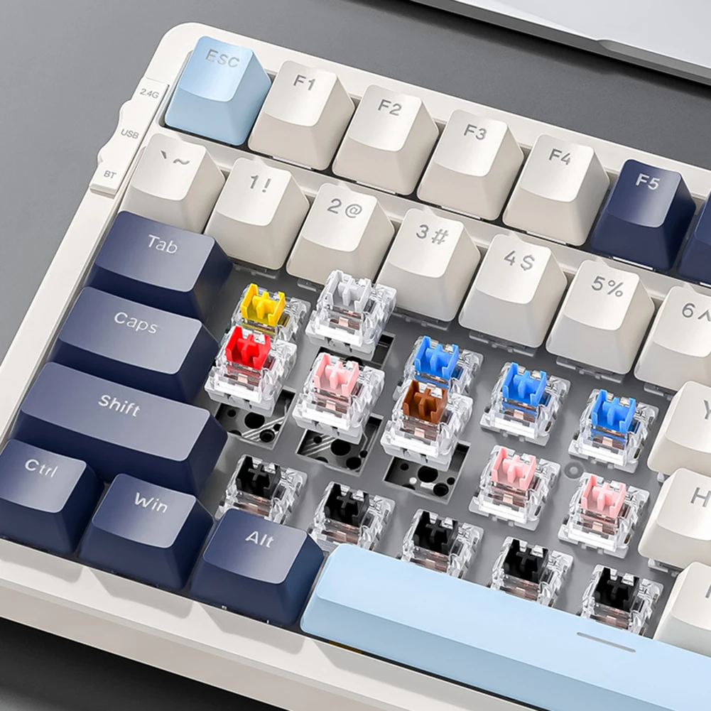 Беспроводная механическая клавиатура K8, три режима, механическая клавиатура, 100 клавиш, бесшумный набор BT5.0/2,4 ГГц/проводной Type-C для ПК, ноутбука