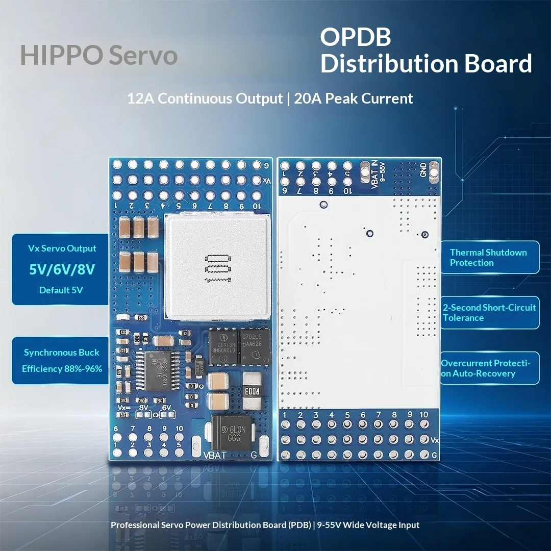 Servo Power Distribution Board SERVO PDB Built-in 12A BEC Input 9-55V Step Down To 5V/6V/8V RC Servo