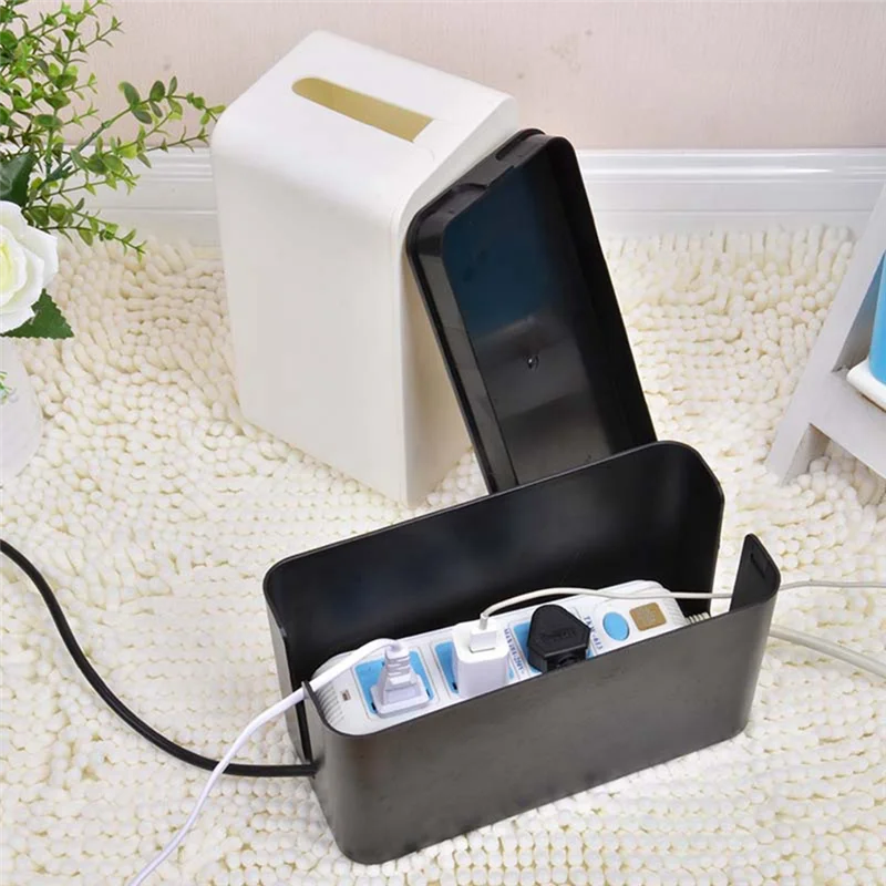 コードオーガナイザーボックス ホーム&オフィスシステム用 カバーして隠す-電源タップ-コード、サージプロテクターA