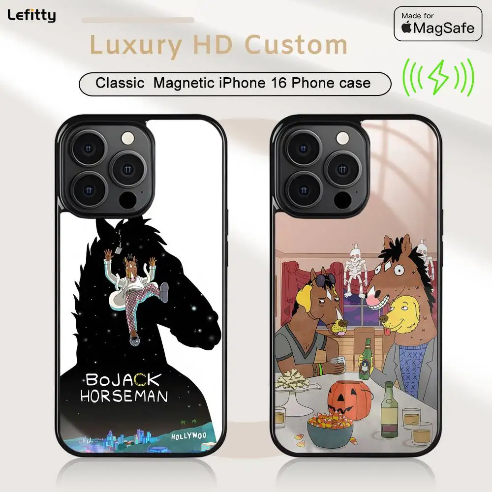 B-ボージャック・ホースマン iPhoneケース MagSafe対応 磁気式 iPhone 16 15 14 13 12 11 Pro Plus Max Mini ワイヤレス充電対応 スマホケース