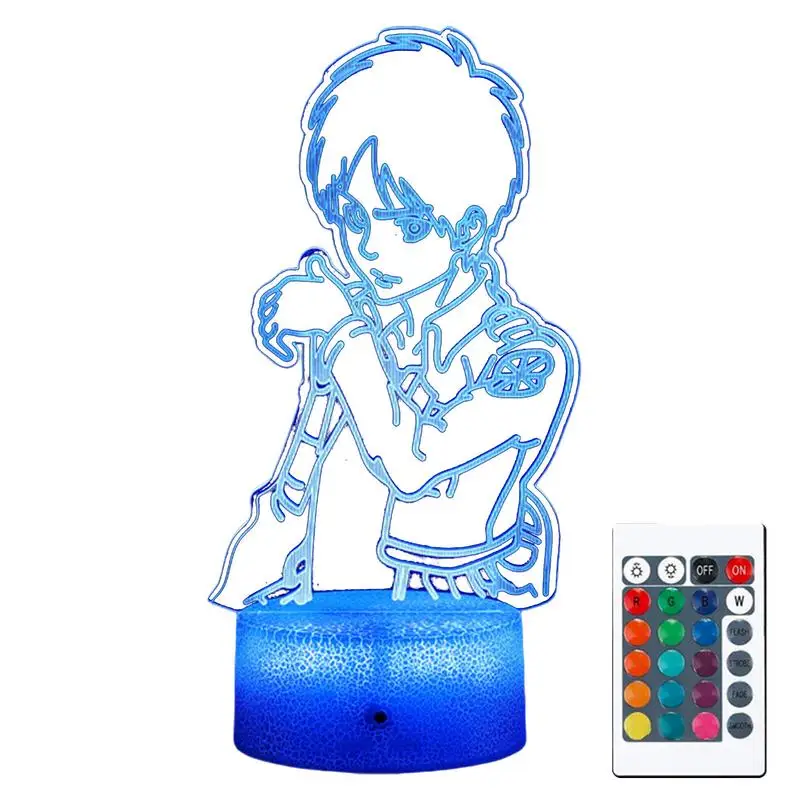 Attack On Titans LED Lamp LeviAckerman 3D Anime Night Light Bedroom Decor Kid Lampe Home Decoration Lampara De Noche Dormitorio