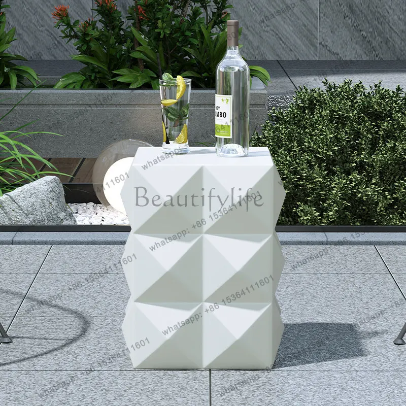 Courtyard Creative Magnesium Oxide Coffee Table Indoor Living Room Sofa Balcony Fashionable and Simple Small Coffee Table