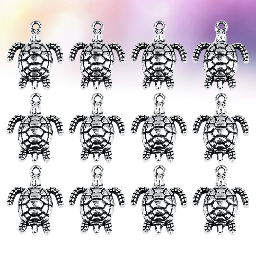 

30 Pcs Turtle Pendant Accessories DIY Hanging Ornaments Jewelry Fishtail Metal Pendants Alloy Earring Making