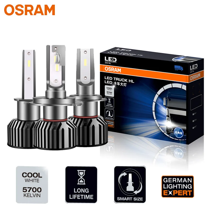 

OSRAM Fog Light H4 H7 24V 28W LED Truck HL Classic Headlight 5700K Cool White LED Auto Lamp 2 Pieces