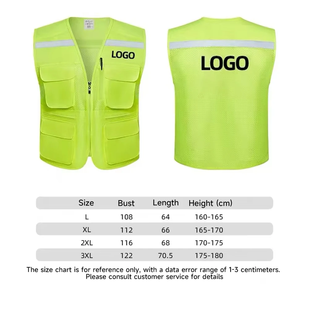 High Visibility Multiple Pockets Breathable Safety Vest Construction Site Night Riding Safety Clothing