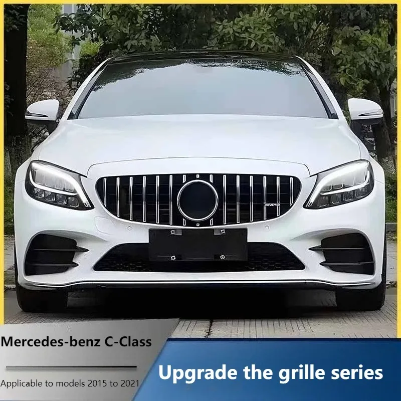 

Front Grille Hood Grill With Camera Hole for Mercedes Benz C-Class W205 C180 C200 C250 C300 C400 2Door 4Door 2015-2018 2019-2021