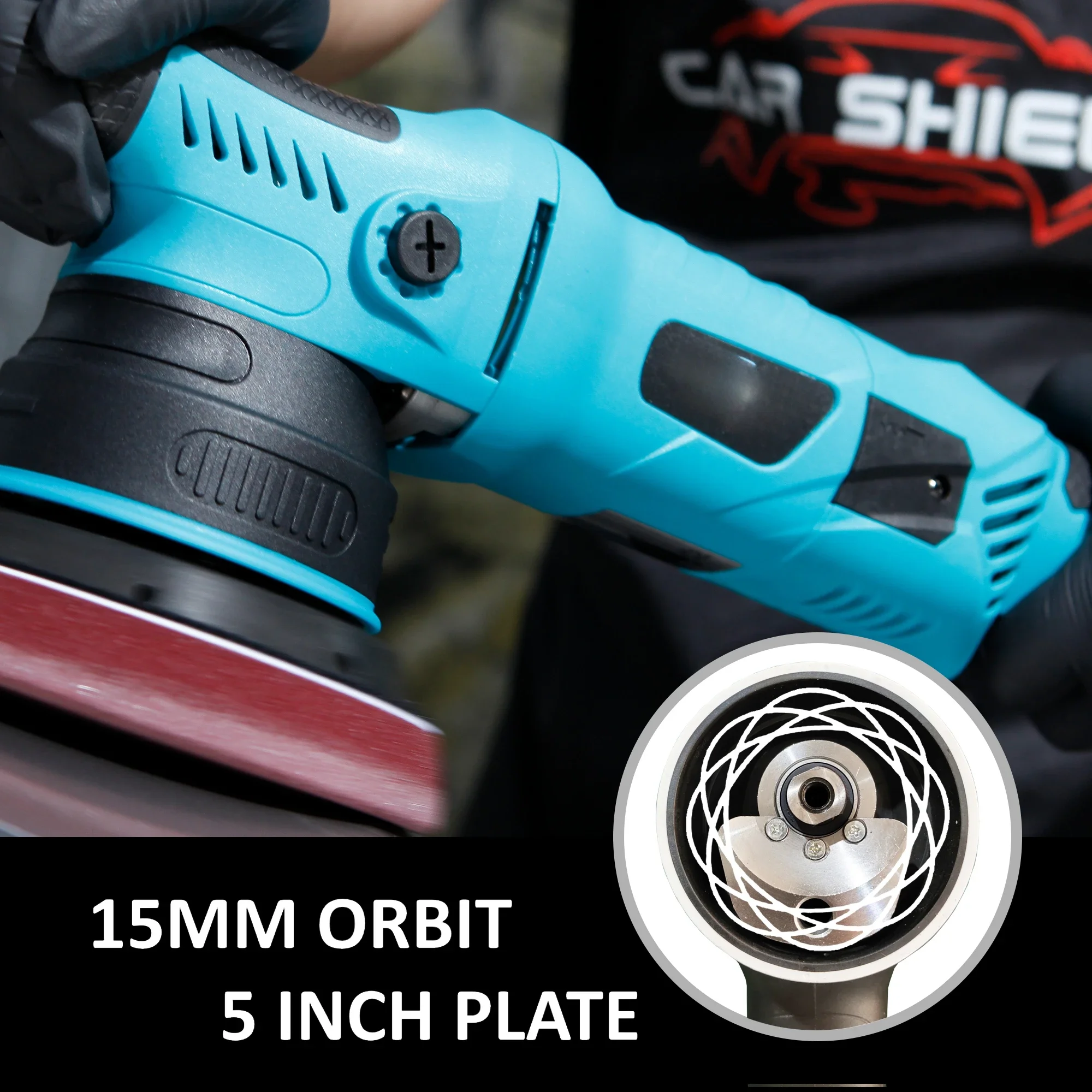 Car Shield 1000W 15mm Random DA Orbital Polisher 5 Inch Car Detailing Dual Action Polisher Machine