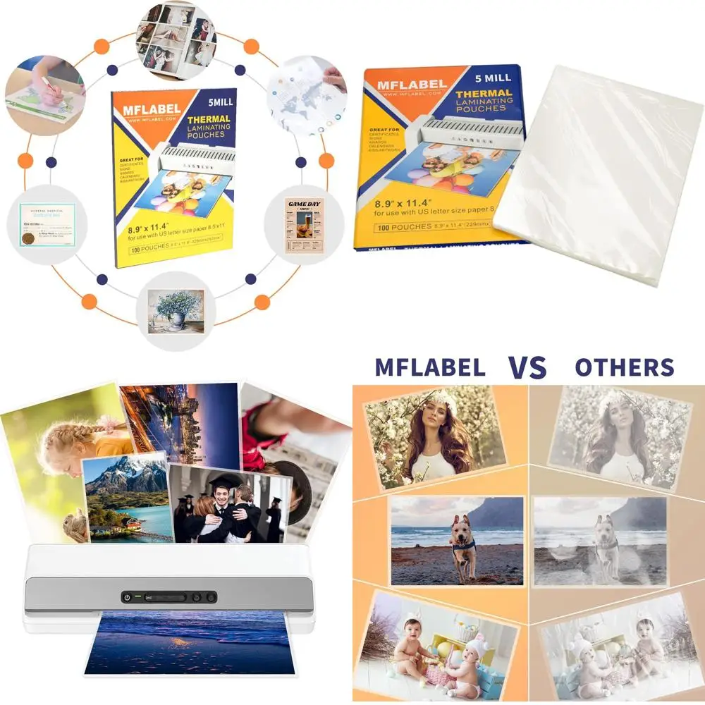 

8.9 x 11.4 Clear 5 Mil Thermal Laminating Pouches, 1000-Pack for Photos and Documents