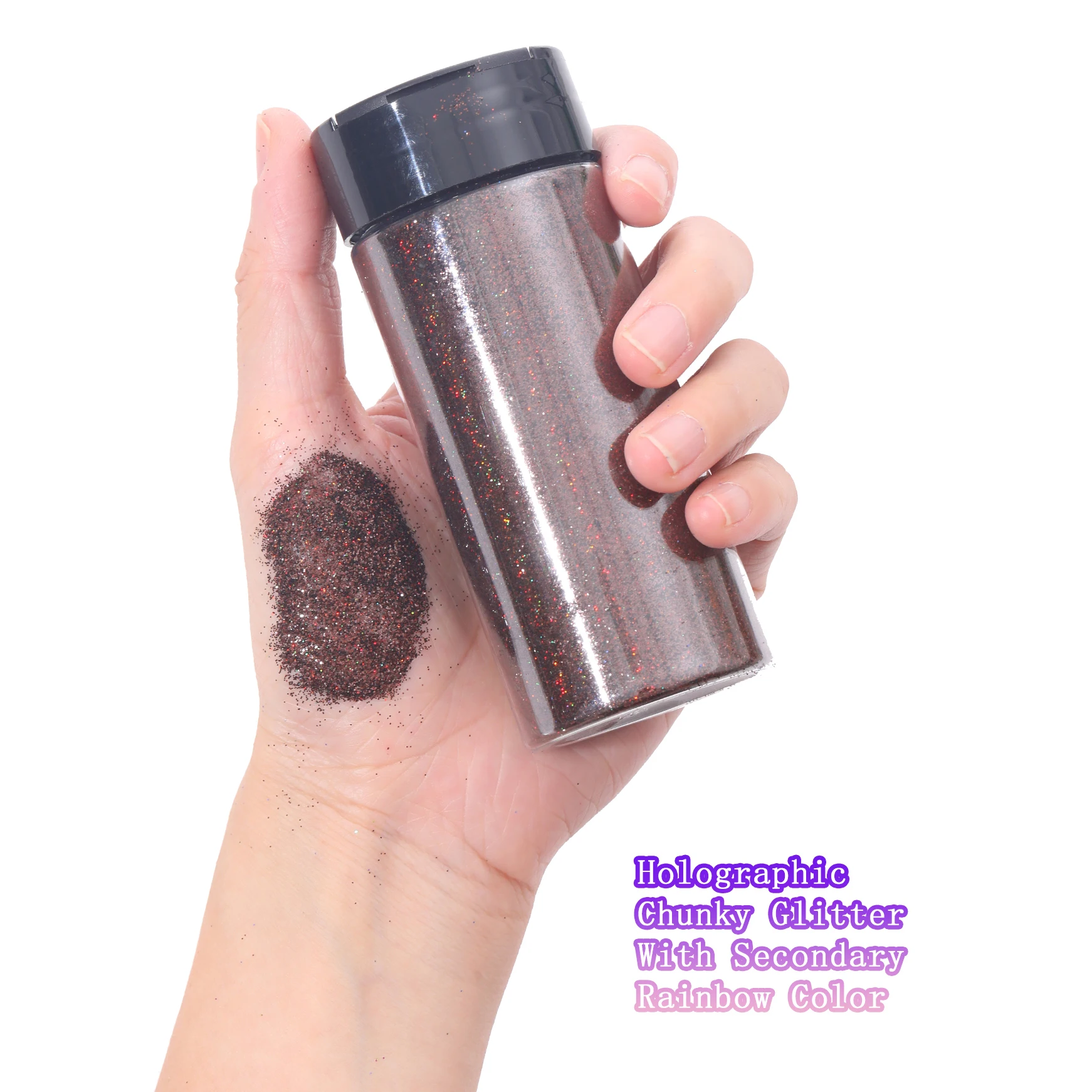 80G/2,8OZ holografischer ultrafeiner Glitzer, 1/128" Harz-Glitzerpulver, Paillettenflocken, Haar, Gesicht, Körper, Nagelglitzer – Detail 8
