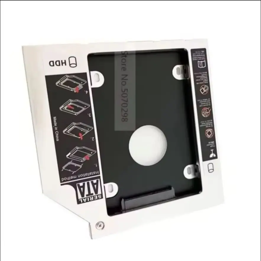 Suporte/Adaptador (Caddy) para 2º Disco Rígido (HDD) de 2.5 polegadas para Baía Óptica de Notebook Lenovo IdeaPad 320-17IKB 320-15IK Z400A Z410 Z500A P500 Z400 Z501